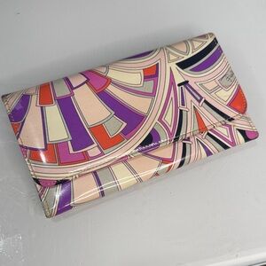 Rare Vintage Emilio Pucci Printed Leather Envelope Clutch Y2K Era | c 2003–2009
